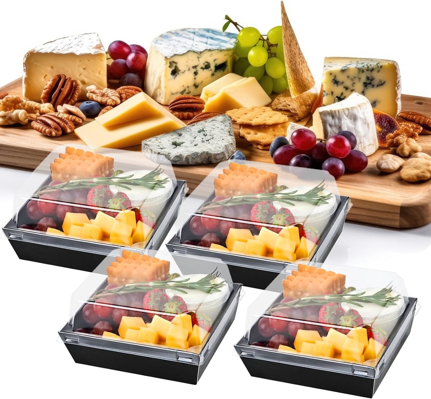 Wholesale Small Charcuterie Boxes with Clear Lids 5 Inches To Go Paper Disposable Food Containers for Bakery Desserts Sandwiches Cookies Pastries Cake Slices Black 50ct Manufacturer Wholesale Small Charcuterie Boxes with Clear Lids 5 Inches To Go Paper Disposable Food Containers for Bakery Desserts Sandwiches Cookies Pastries Cake Slices Black 50ct Manufacturer