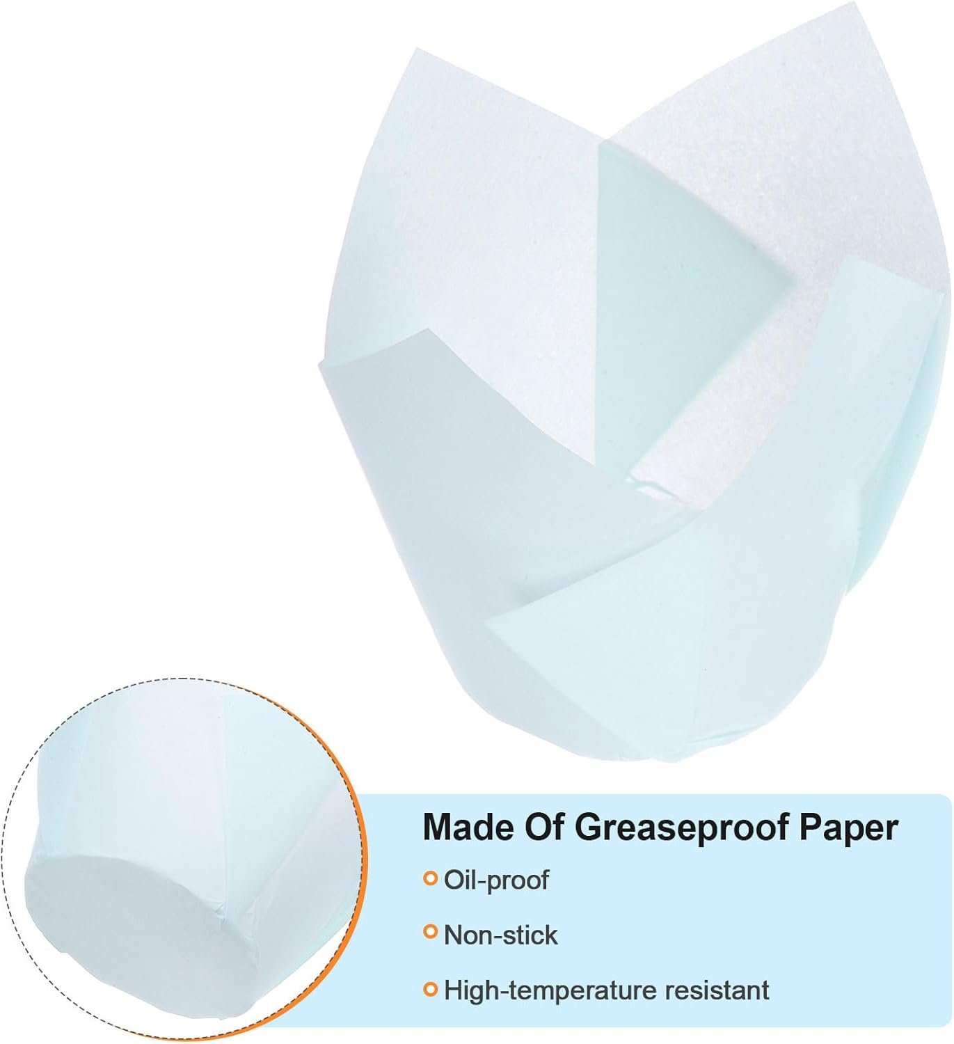 Wholesale 50pcs Tulip Cupcake Liners Greaseproof Baking Cups Paper Cupcake Wrappers for Parties Weddings Birthdays Blue Manufacturer