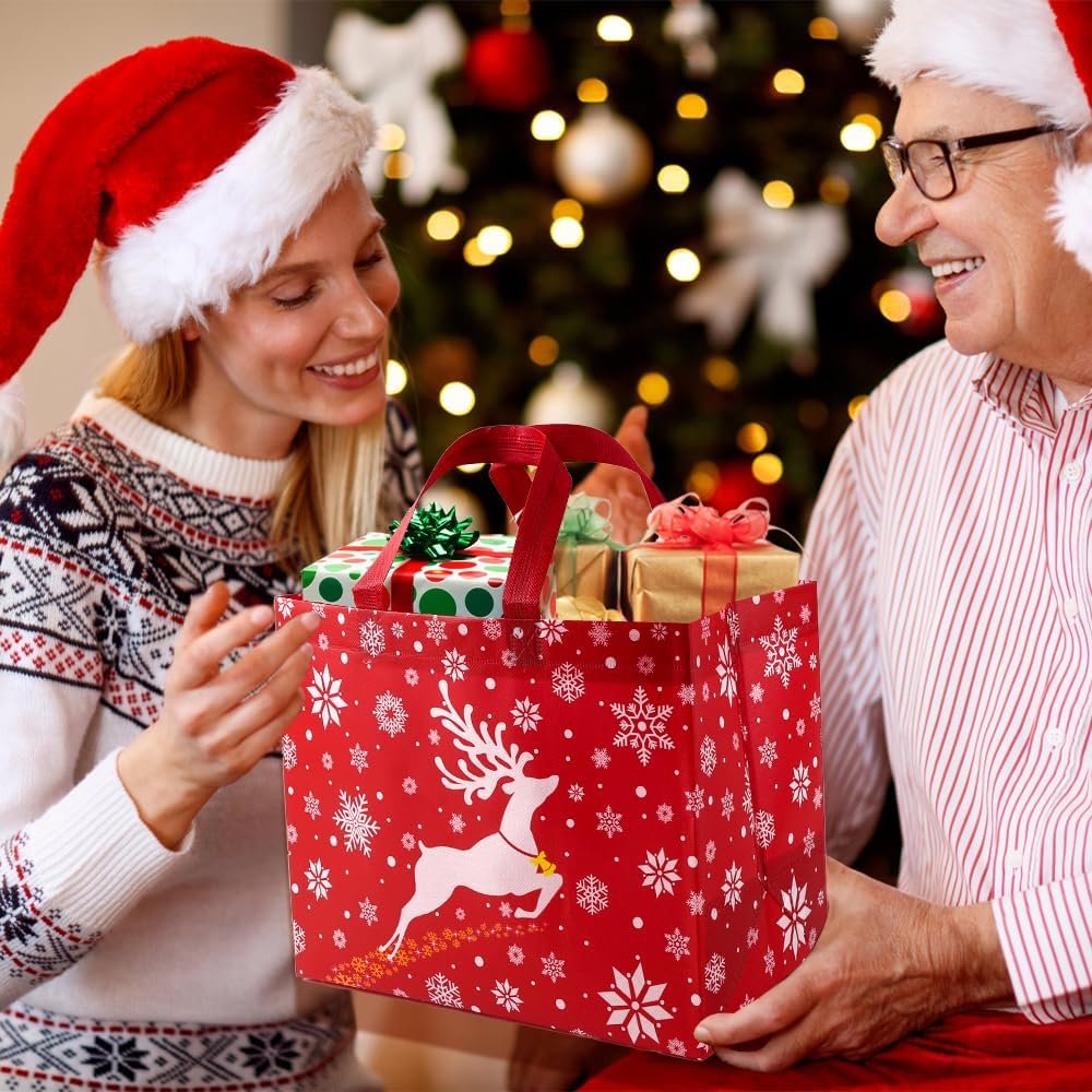 Wholesale 20pcs Reusable Non-Woven Christmas Tote Bags Large Medium Small for Holiday Party Favors Manufacturer