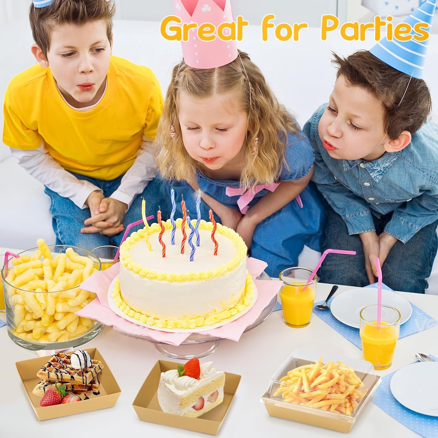 Wholesale 20 Pack Charcuterie Boxes with Clear Lids Square Disposable Paper Food Containers for Bakery Strawberries Cake Slices Donuts Parties Weddings Valentines Outdoors Home Use Gold Manufacturer