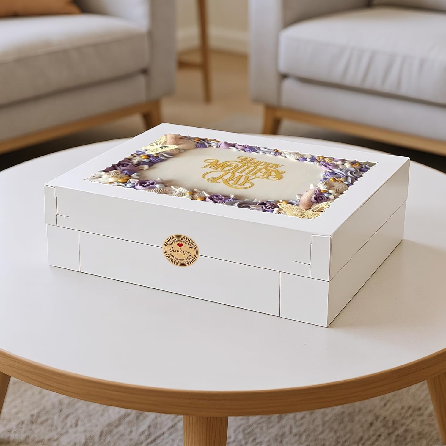 Wholesale 10 PCS 16x11x4 Inch Rectangular Cake Boxes with Window and White Cake Board Sheets for Cookies Desserts Cupcakes Pastries Baking Pies Packaging Manufacturer