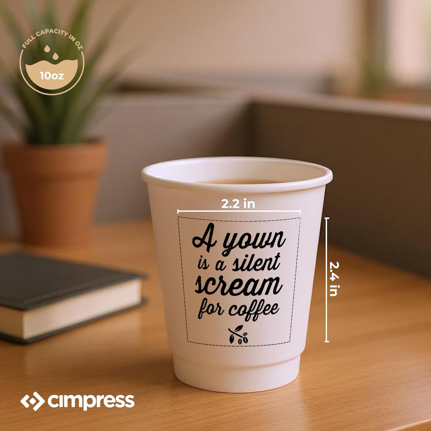 Wholesale Custom Disposable Paper Coffee Cups 10oz Pack of 50 Add Logo or Text Double Walled Leakproof for Hot and Cold Drinks Parties Events Manufacturer Wholesale Custom Disposable Paper Coffee Cups 10oz Pack of 50 Add Logo or Text Double Walled Leakproof for Hot and Cold Drinks Parties Events Manufacturer