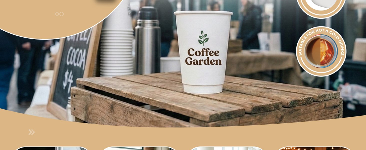 Wholesale Custom Disposable Paper Coffee Cups 10oz Pack of 50 Add Logo or Text Double Walled Leakproof for Hot and Cold Drinks Parties Events Manufacturer Wholesale Custom Disposable Paper Coffee Cups 10oz Pack of 50 Add Logo or Text Double Walled Leakproof for Hot and Cold Drinks Parties Events Manufacturer