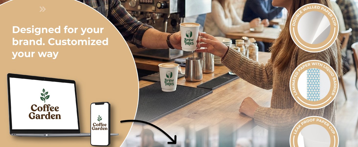 Wholesale Custom Disposable Paper Coffee Cups 10oz Pack of 50 Add Logo or Text Double Walled Leakproof for Hot and Cold Drinks Parties Events Manufacturer Wholesale Custom Disposable Paper Coffee Cups 10oz Pack of 50 Add Logo or Text Double Walled Leakproof for Hot and Cold Drinks Parties Events Manufacturer