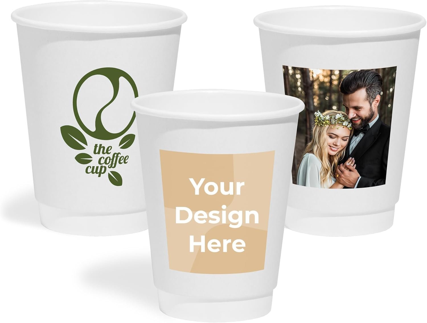Wholesale Custom Disposable Paper Coffee Cups 10oz Pack of 50 Add Logo or Text Double Walled Leakproof for Hot and Cold Drinks Parties Events Manufacturer