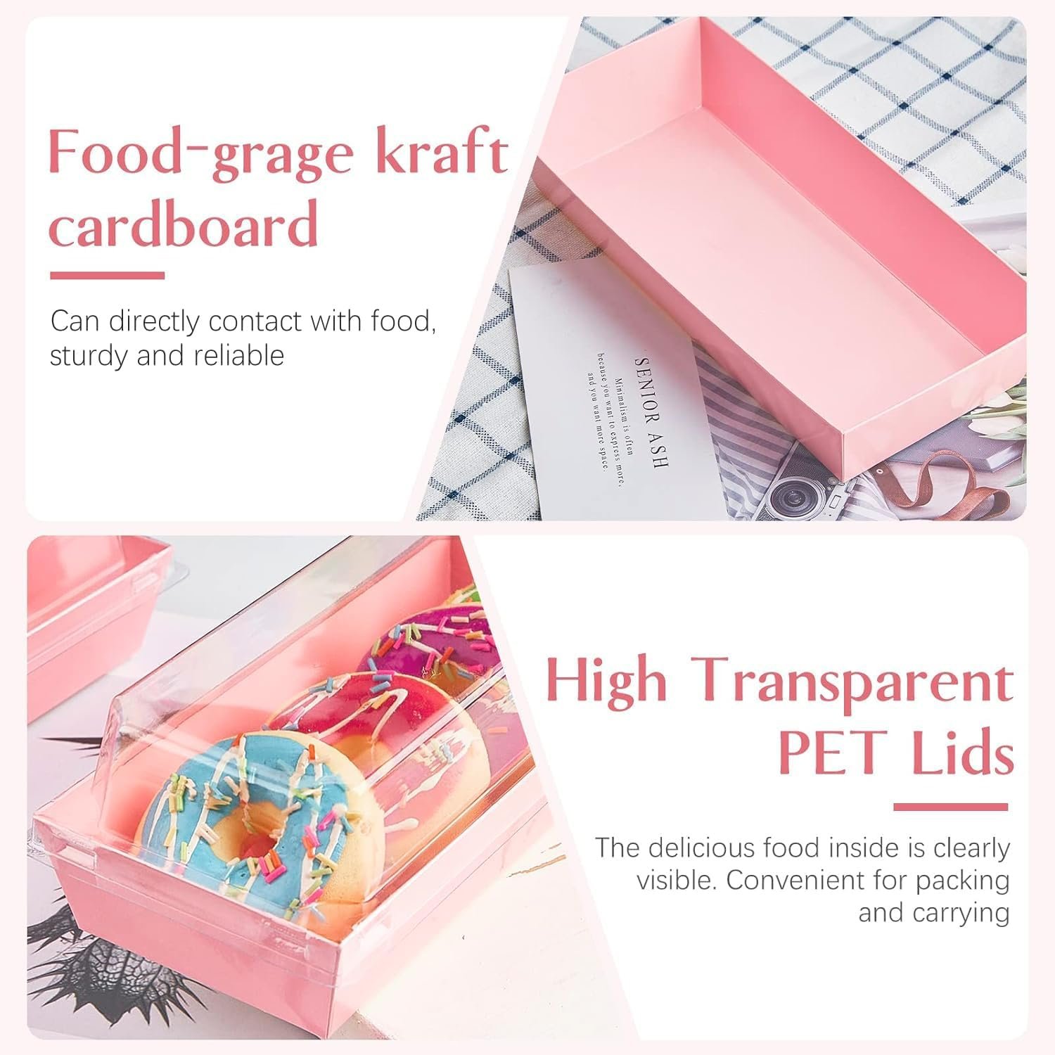 Wholesale 50 Pack 7.5 Inch Pink Paper Charcuterie Boxes with Clear Lids for Desserts Cookies Sandwiches Pastries Strawberries Cupcakes Manufacturer Wholesale 50 Pack 7.5 Inch Pink Paper Charcuterie Boxes with Clear Lids for Desserts Cookies Sandwiches Pastries Strawberries Cupcakes Manufacturer