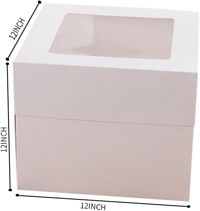Wholesale 2 Pack Large White Square Bakery Cake Boxes with Window and Ribbons 12x12x12 Inch Tall for Weddings Birthdays Decorating Manufacturer Wholesale 2 Pack Large White Square Bakery Cake Boxes with Window and Ribbons 12x12x12 Inch Tall for Weddings Birthdays Decorating Manufacturer