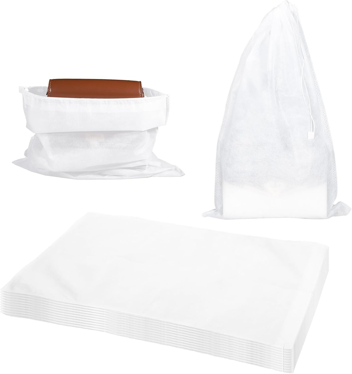 Wholesale 10 Pack Breathable Non-Woven Dust Bags for Handbags 12.6x18.9 Inch Drawstring Purse Storage Covers Manufacturer