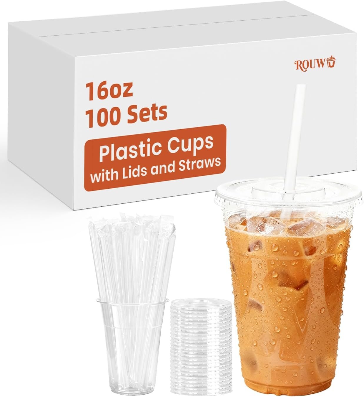 Wholesale 100 Pack 16 oz Clear Plastic Cups with Lids and Straws Sturdy Food Safe Disposable for Iced Coffee Cold Drinks Milkshakes BPA Free Manufacturer