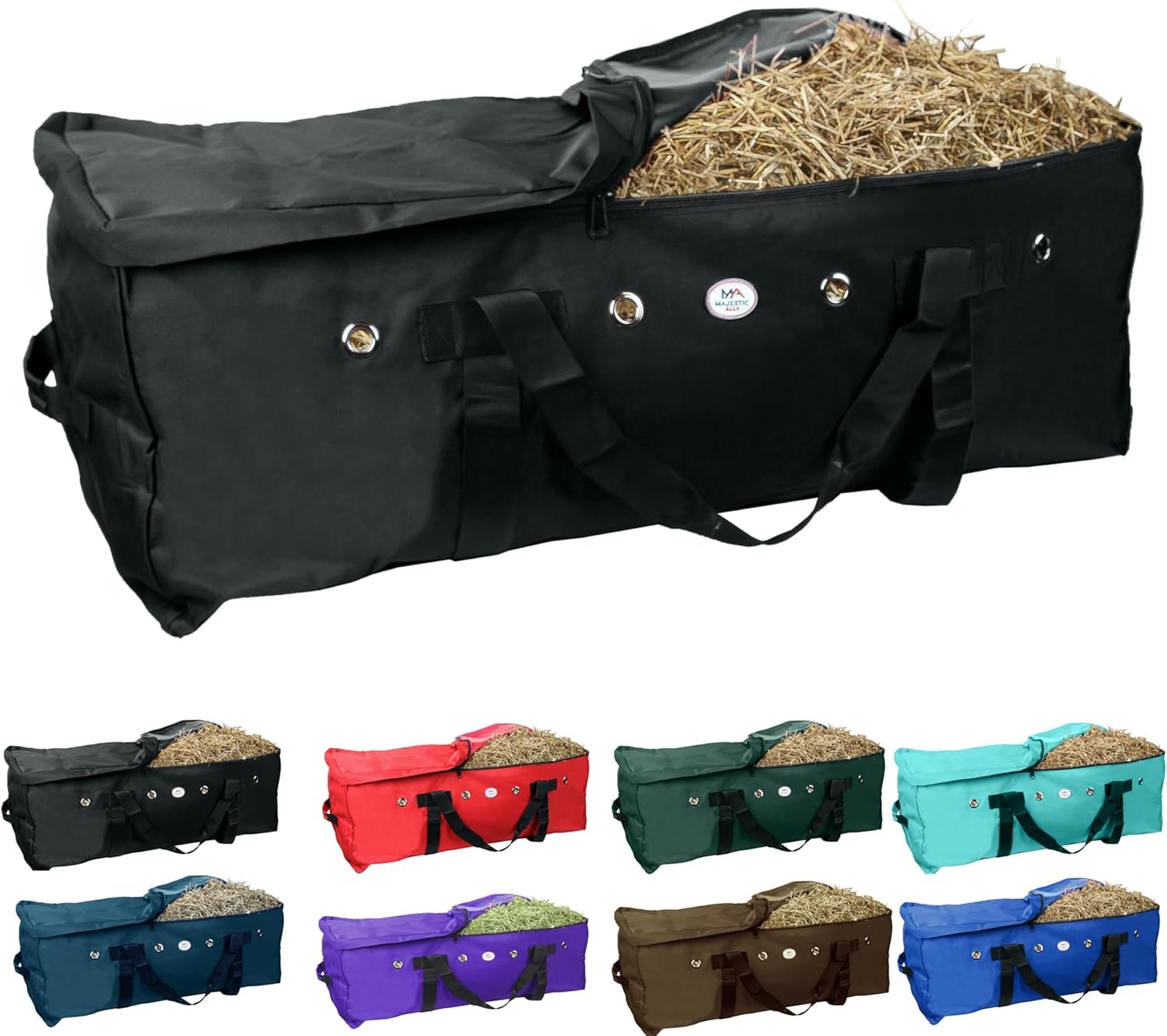 Wholesale 1200D Nylon Heavy-Duty Hay Bale Storage Bag Black Large Factory
