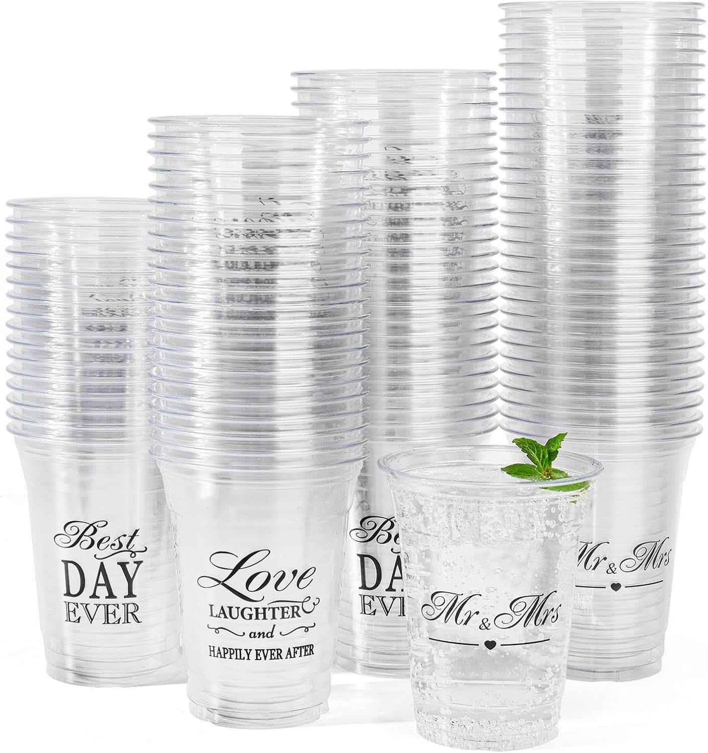 Wholesale 150 Pack 12 oz Disposable Plastic Mr and Mrs Wedding Cups for Reception and Bridal Shower Decorations Manufacturer Wholesale 150 Pack 12 oz Disposable Plastic Mr and Mrs Wedding Cups for Reception and Bridal Shower Decorations Manufacturer