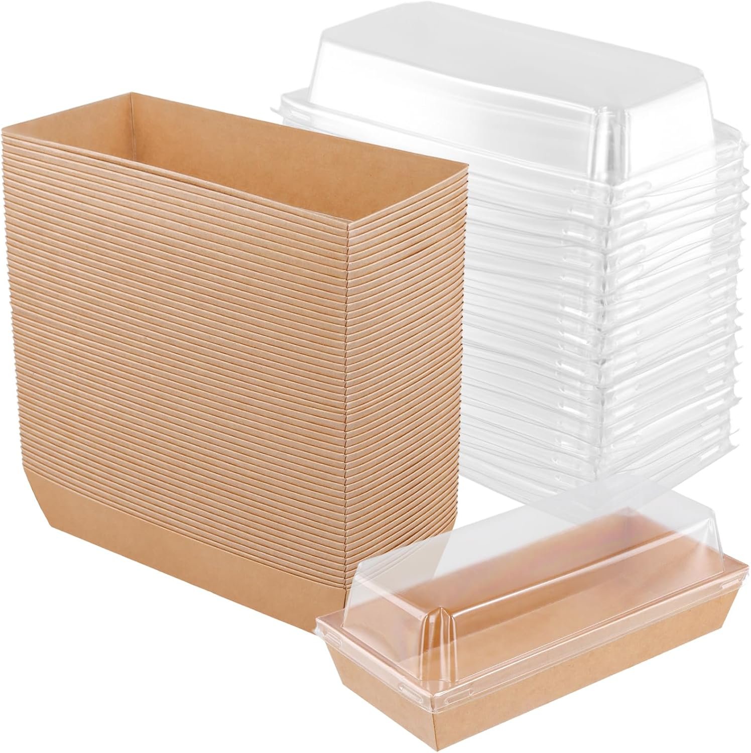 Wholesale 150 Pack 7.5 x 3.3 x 2.5 Inch Pale Brown Kraft Paper Charcuterie Boxes Large Disposable Food Containers for Bakery Desserts Cupcakes Salads Strawberries Cookies Manufacturer