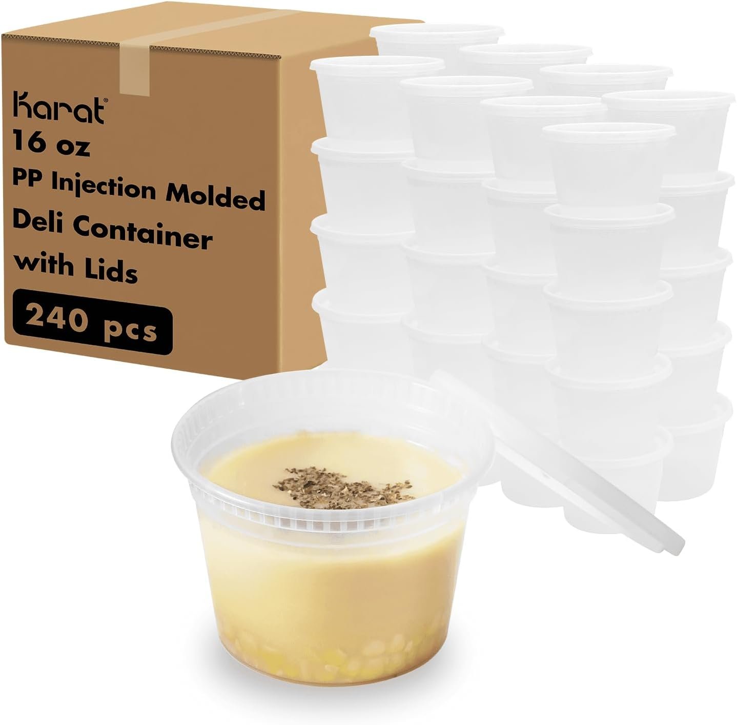 Wholesale [16oz - 240 ct] Clear PP Injection Molded Round Deli Containers with Lids (FP-IMDC16-PP) Manufacturer