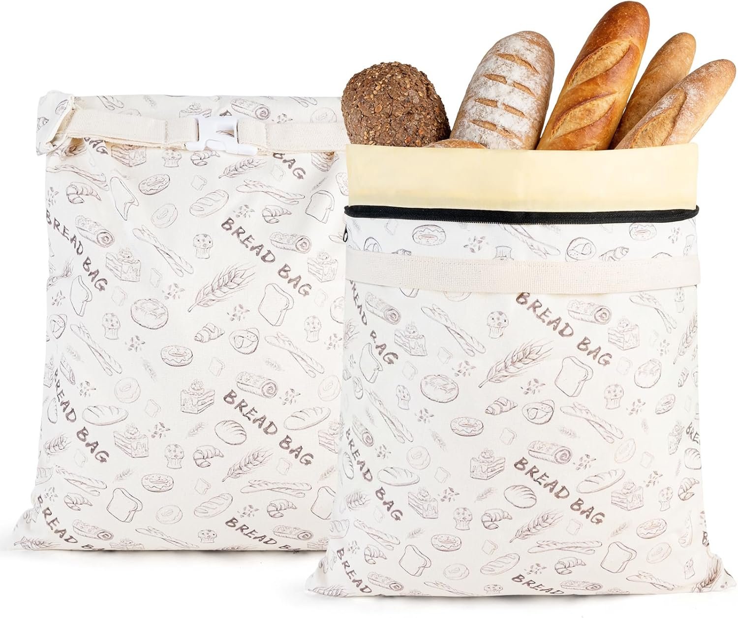 Wholesale 2-Pack Reusable Beeswax Bread Bags for Sourdough and Homemade Bread 16.5 x 13 Inch Food Storage Manufacturer