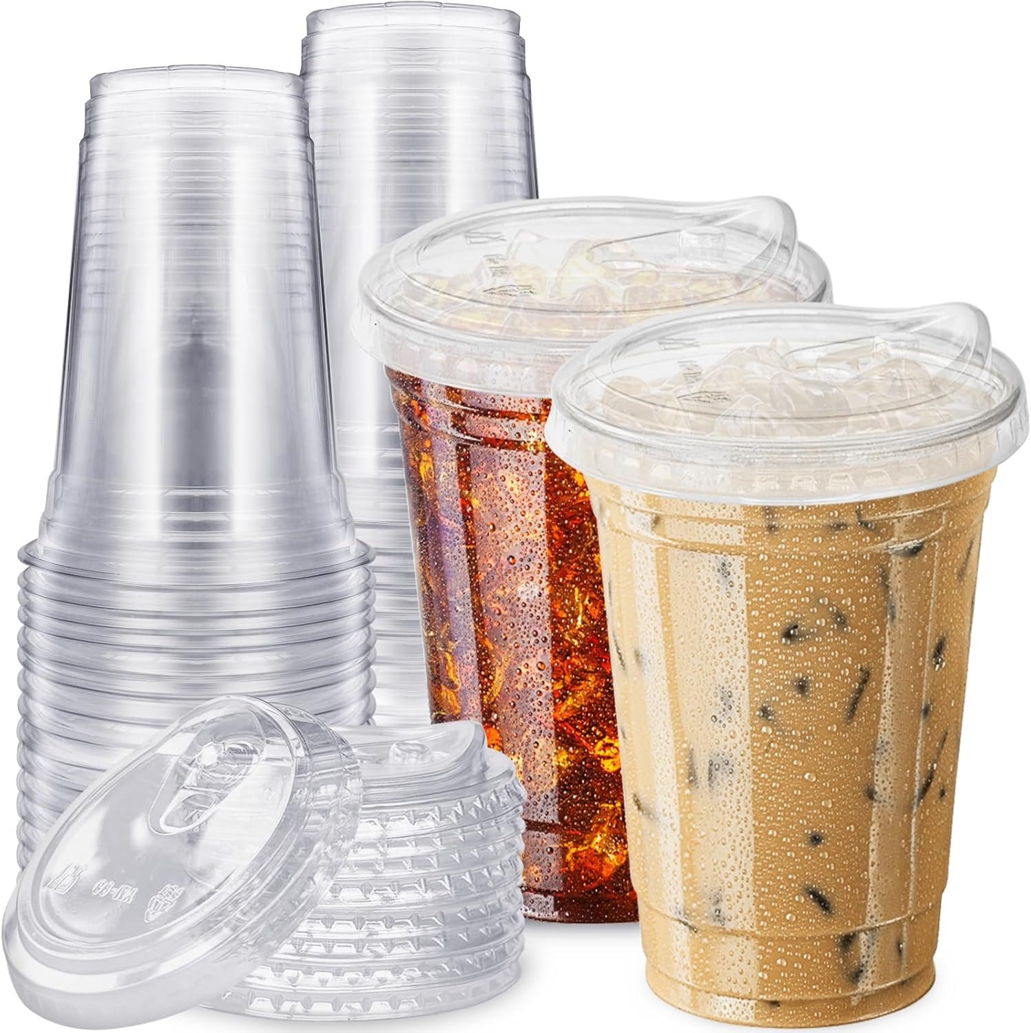 Wholesale 20 oz Clear Disposable Plastic Cups with Strawless Sip Lids 25 Sets for Iced Coffee Smoothies Cold Drinks Party Manufacturer