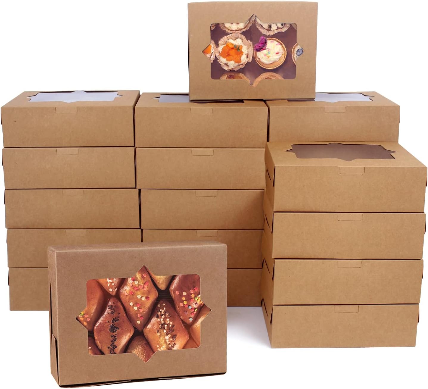 Wholesale 20pcs 8x6x2.5 Inches 3 Style Window Cookie Boxes Bakery Treat Packaging for Chocolate Covered Strawberries Muffins Donuts Manufacturer Wholesale 20pcs 8x6x2.5 Inches 3 Style Window Cookie Boxes Bakery Treat Packaging for Chocolate Covered Strawberries Muffins Donuts Manufacturer