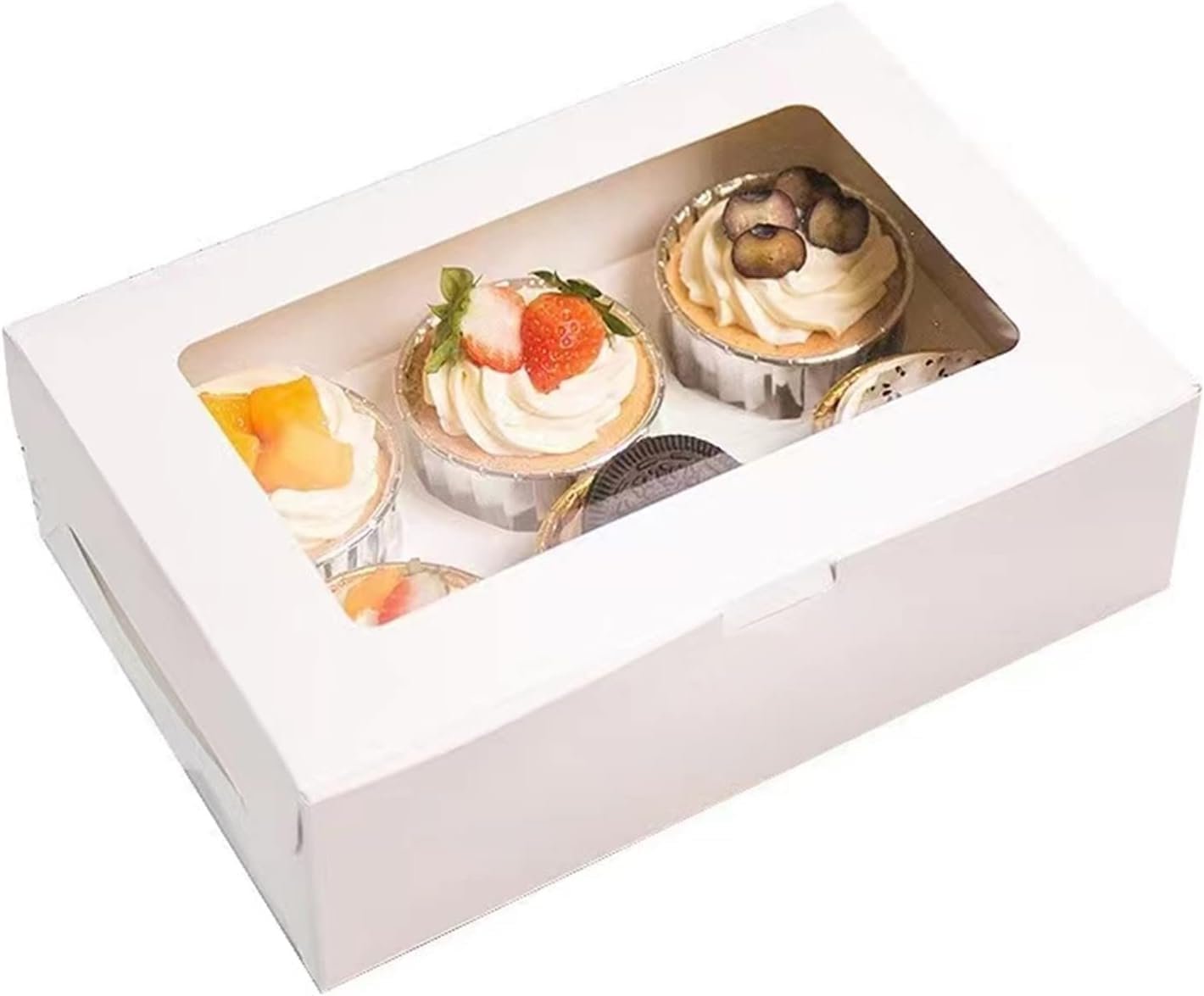 Wholesale 30-Pack Cupcake Boxes with Clear Display Window Holds 6 Standard Cupcakes Disposable Food-Grade White Carrier for Muffins Cookies Pastries Factory Wholesale 30-Pack Cupcake Boxes with Clear Display Window Holds 6 Standard Cupcakes Disposable Food-Grade White Carrier for Muffins Cookies Pastries Factory