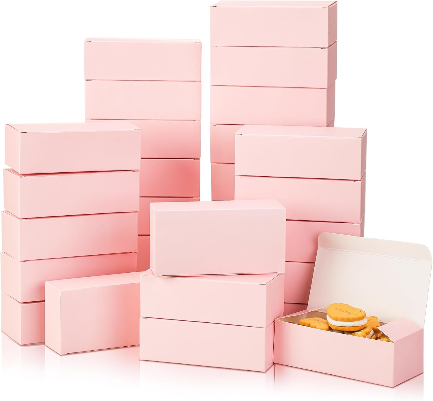 Wholesale 36 Pcs Pink Cookie Boxes for Bakery Biscuits Desserts Cakes Donuts Pies Candy 6 x 3 x 1.8 Inch Pink Manufacturer