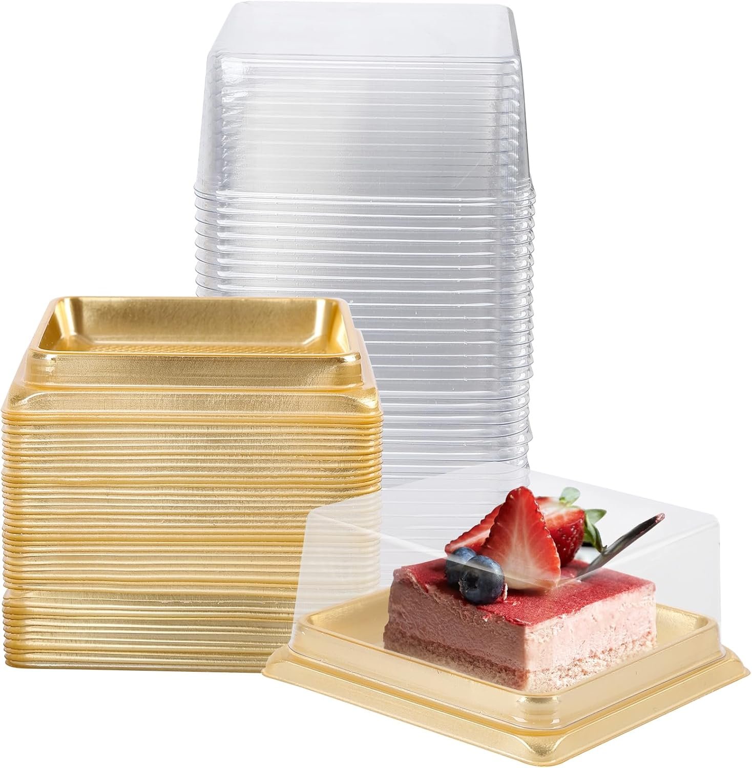 Wholesale 50 Pack Clear Plastic Mini Cake Boxes 3 Inch Bottom x 1-1/2 Inch Height for Gold Cake Pans Muffins Cookies Wedding Birthday Gifts Manufacturer Wholesale 50 Pack Clear Plastic Mini Cake Boxes 3 Inch Bottom x 1-1/2 Inch Height for Gold Cake Pans Muffins Cookies Wedding Birthday Gifts Manufacturer