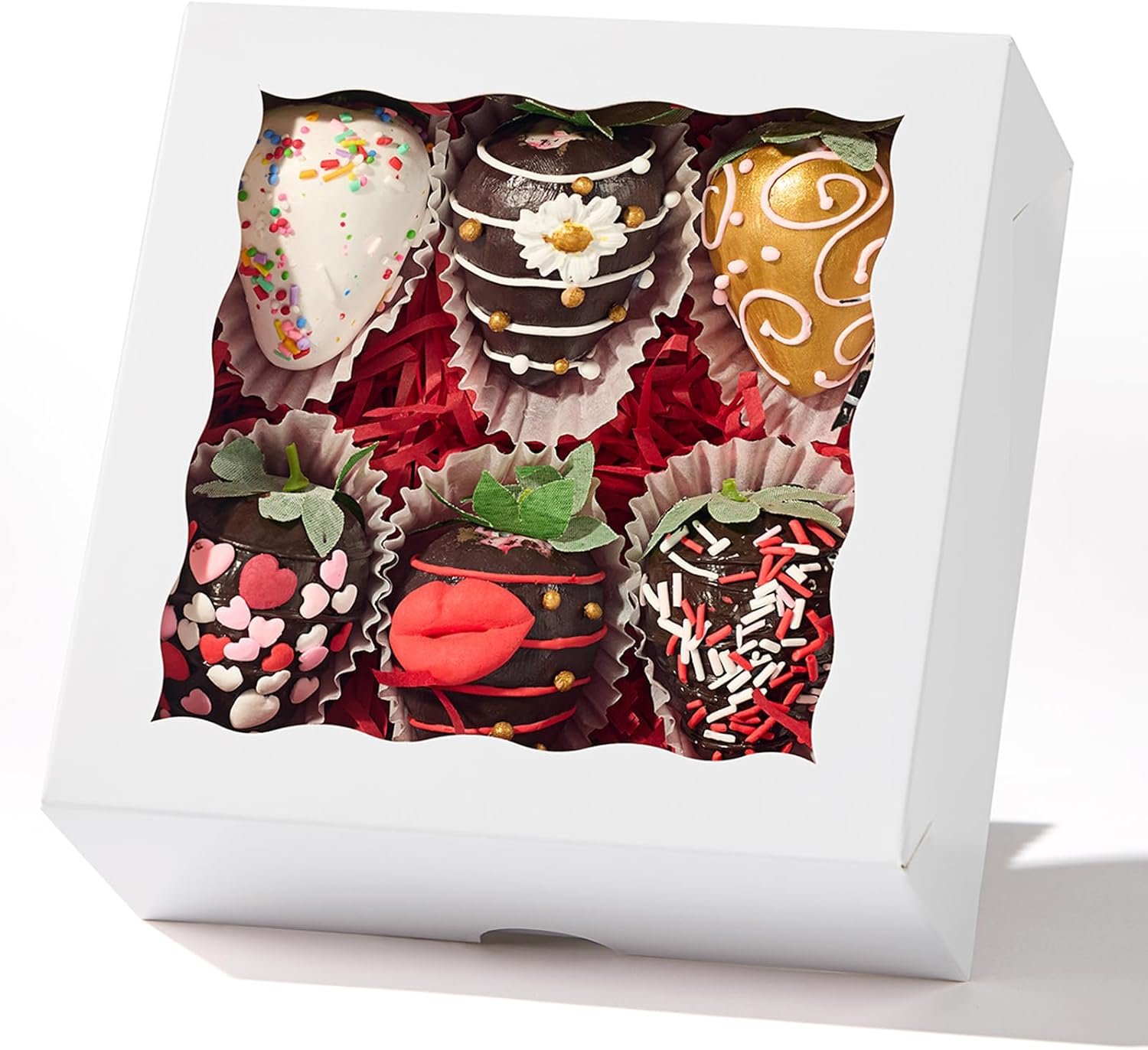 Wholesale 54PCS 6x6x2.5 Inch Bakery Boxes with Window for Strawberries Small Cakes Macarons Pies Truffle Chocolates and More Factory