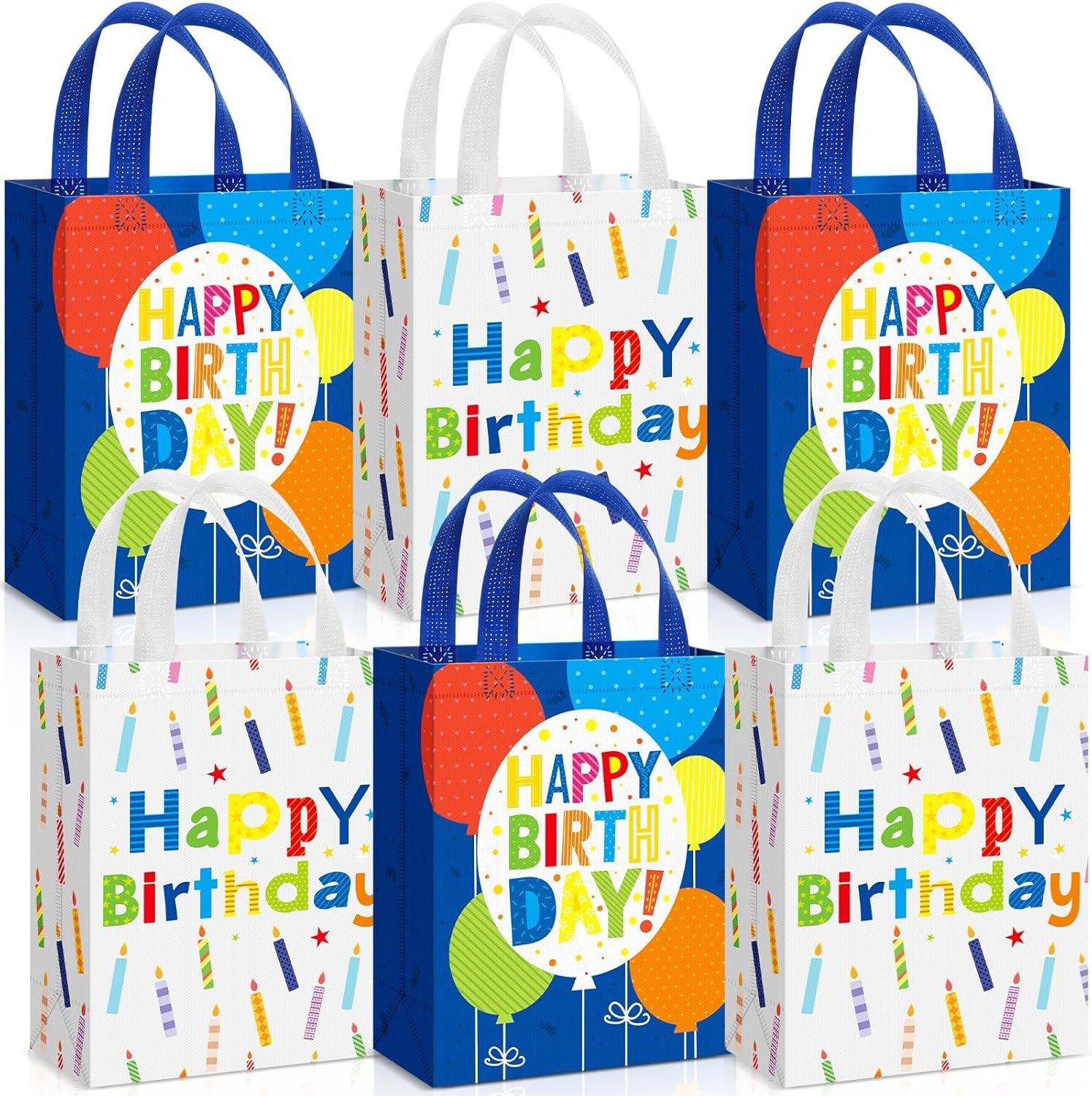 Wholesale 6 Pcs Non Woven Happy Birthday Gift Bags with Handles Large Reusable Tote for Goodies 10.2 x 8.3 x 3.9 Inch Party Bags for Girls Boys Women Men Factory Wholesale 6 Pcs Non Woven Happy Birthday Gift Bags with Handles Large Reusable Tote for Goodies 10.2 x 8.3 x 3.9 Inch Party Bags for Girls Boys Women Men Factory