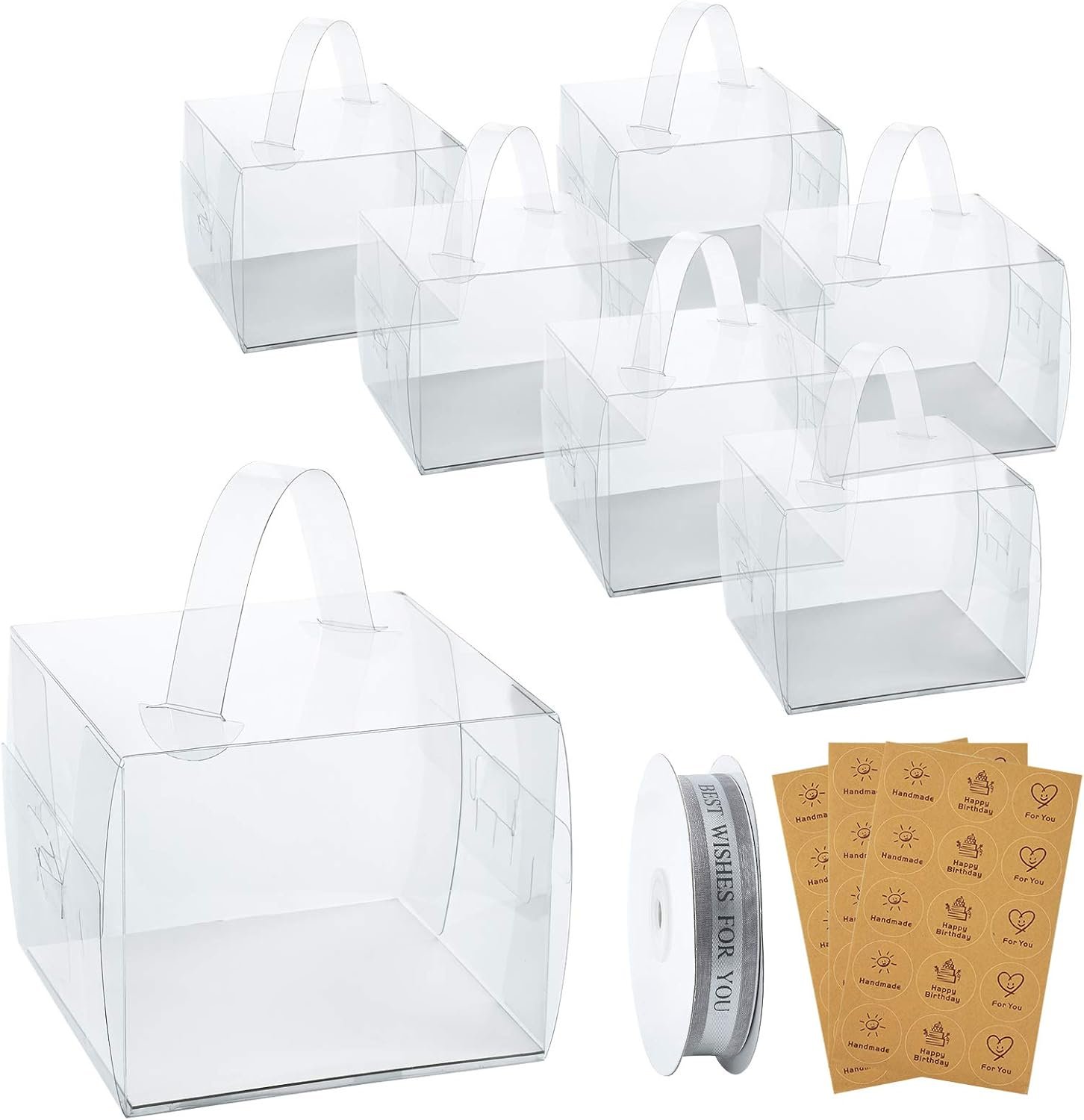 Wholesale 6x6x5 Inch Transparent Bakery Boxes 20 Pcs Clear Cake Boxes for Chocolate Donut Treats Party Wedding Graduation Gifts Manufacturer Wholesale 6x6x5 Inch Transparent Bakery Boxes 20 Pcs Clear Cake Boxes for Chocolate Donut Treats Party Wedding Graduation Gifts Manufacturer