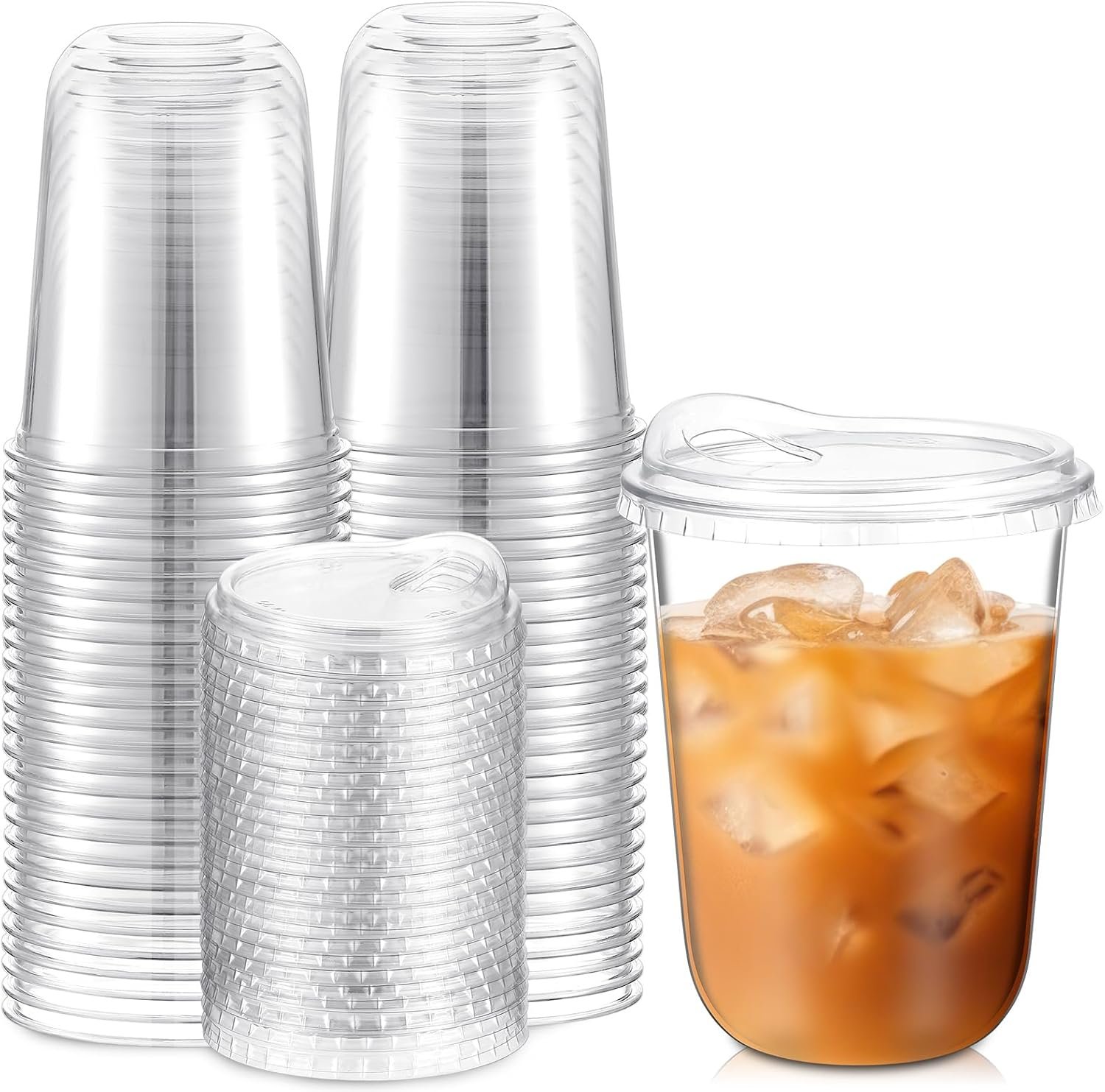 Wholesale Clear Plastic Disposable Cups with Strawless Sip Lids Round Bottom Togo Cups for Coffee Smoothies Cold Beverages Coffee Shops Party Catering (16 oz 50 Pcs) Manufacturer Wholesale Clear Plastic Disposable Cups with Strawless Sip Lids Round Bottom Togo Cups for Coffee Smoothies Cold Beverages Coffee Shops Party Catering (16 oz 50 Pcs) Manufacturer