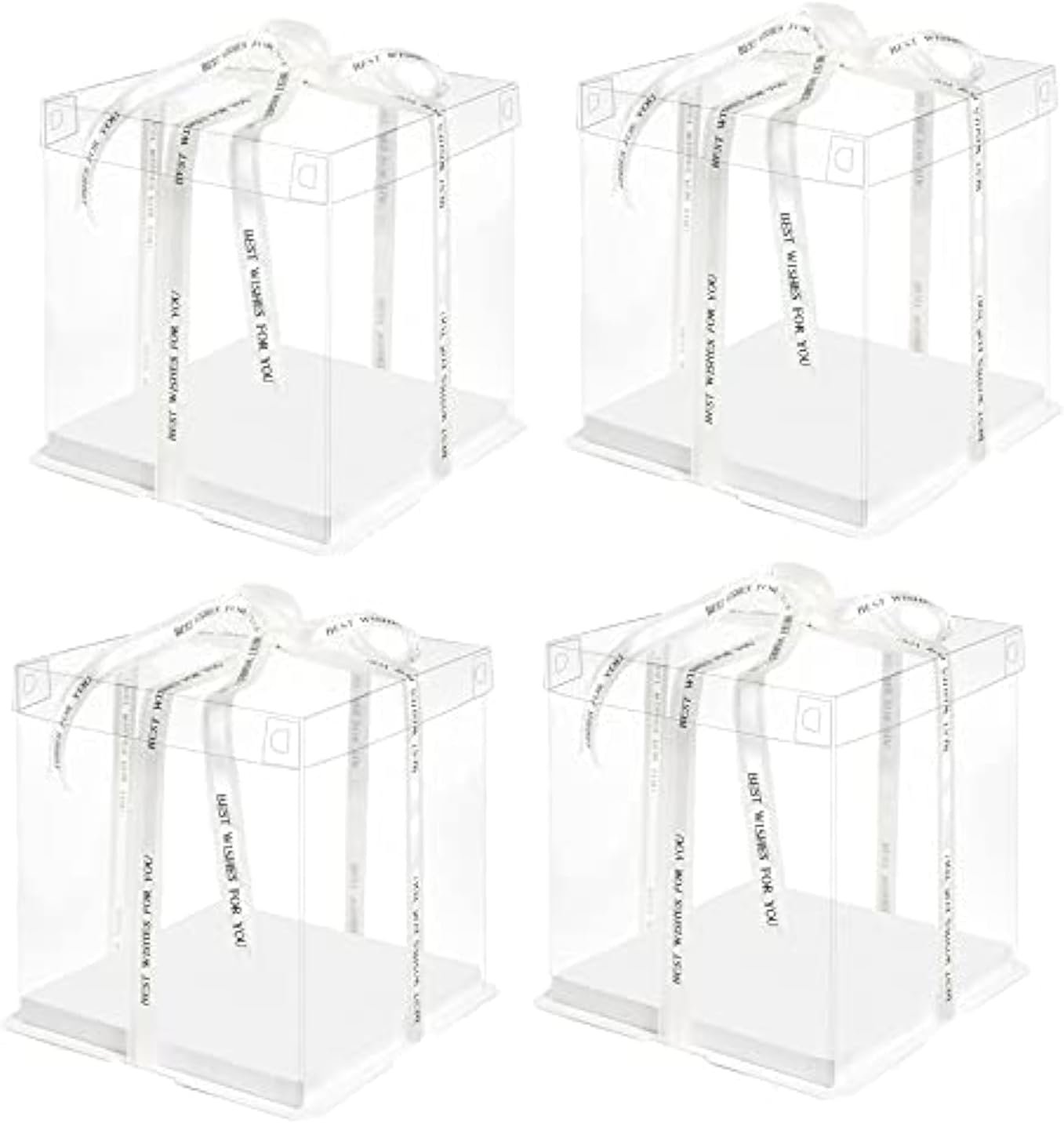 Wholesale Clear Transparent Cake Boxes with Ribbon 10