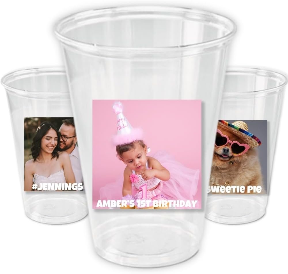 Wholesale Personalized 16oz Disposable Plastic Party Cups with Square Picture Funny Custom for Weddings Kids Birthdays Bachelorette Parties 1st 21st 50th Manufacturer Wholesale Personalized 16oz Disposable Plastic Party Cups with Square Picture Funny Custom for Weddings Kids Birthdays Bachelorette Parties 1st 21st 50th Manufacturer