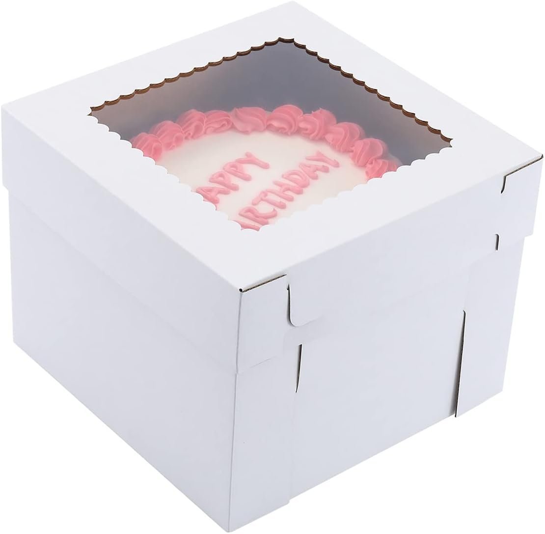 Wholesale Tall Cake Boxes 14x14x12 Inch for Tier Wedding Layer Cakes Sturdy Bakery Boxes with Window 2 Pack Disposable Containers Manufacturer Wholesale Tall Cake Boxes 14x14x12 Inch for Tier Wedding Layer Cakes Sturdy Bakery Boxes with Window 2 Pack Disposable Containers Manufacturer