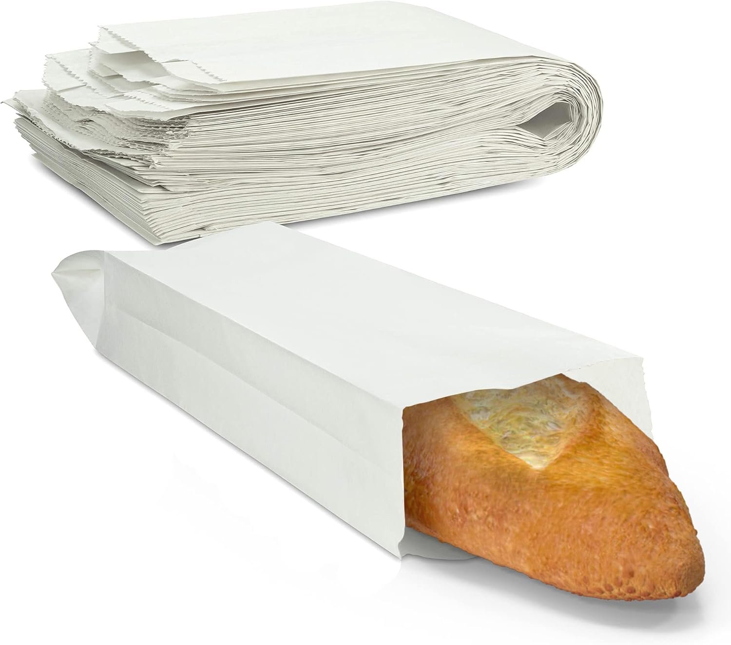 Wholesale White Paper Bread Bags for Homemade Bread 5.25