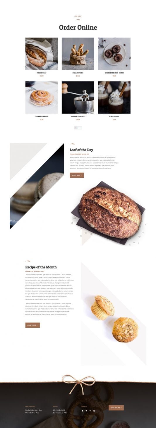Receive a Free Bakery Website Package