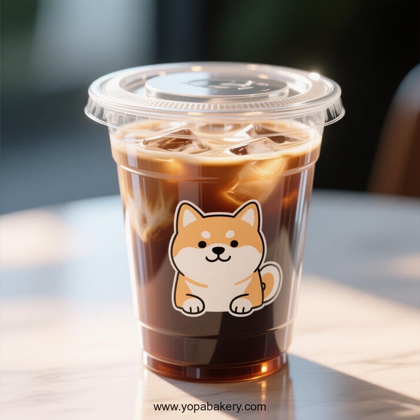 Akita Dog Themed Clear Plastic Cups - Disposable PP & PET Coffee Cups with Lids