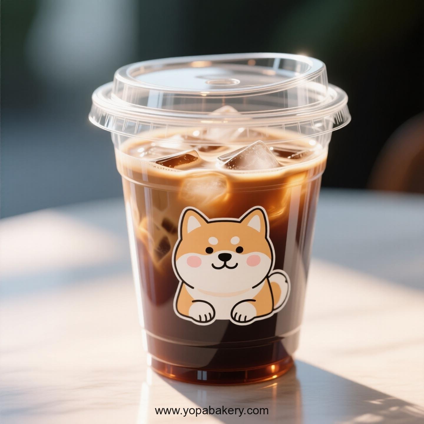Akita Dog Themed Clear Plastic Cups - Disposable PP & PET Coffee Cups with Lids