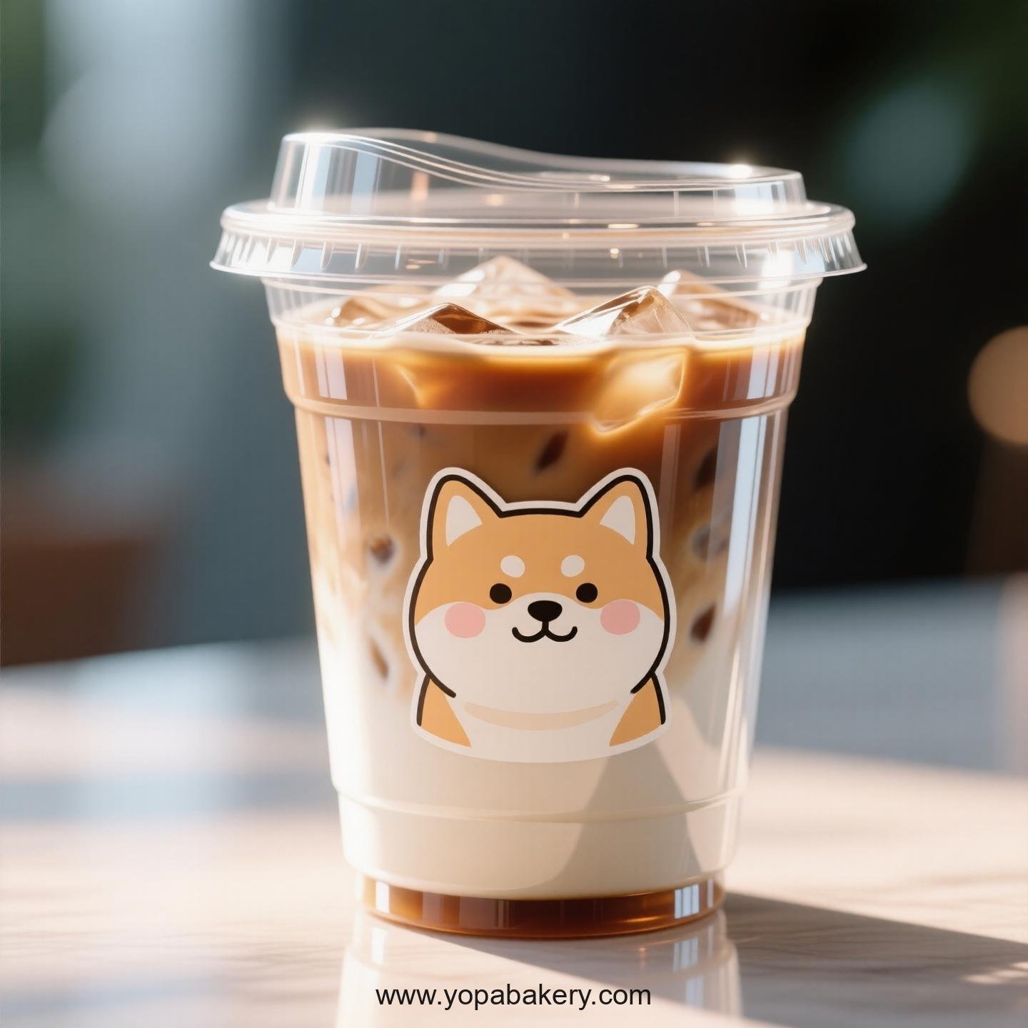 Akita Dog Themed Clear Plastic Cups - Disposable PP & PET Coffee Cups with Lids