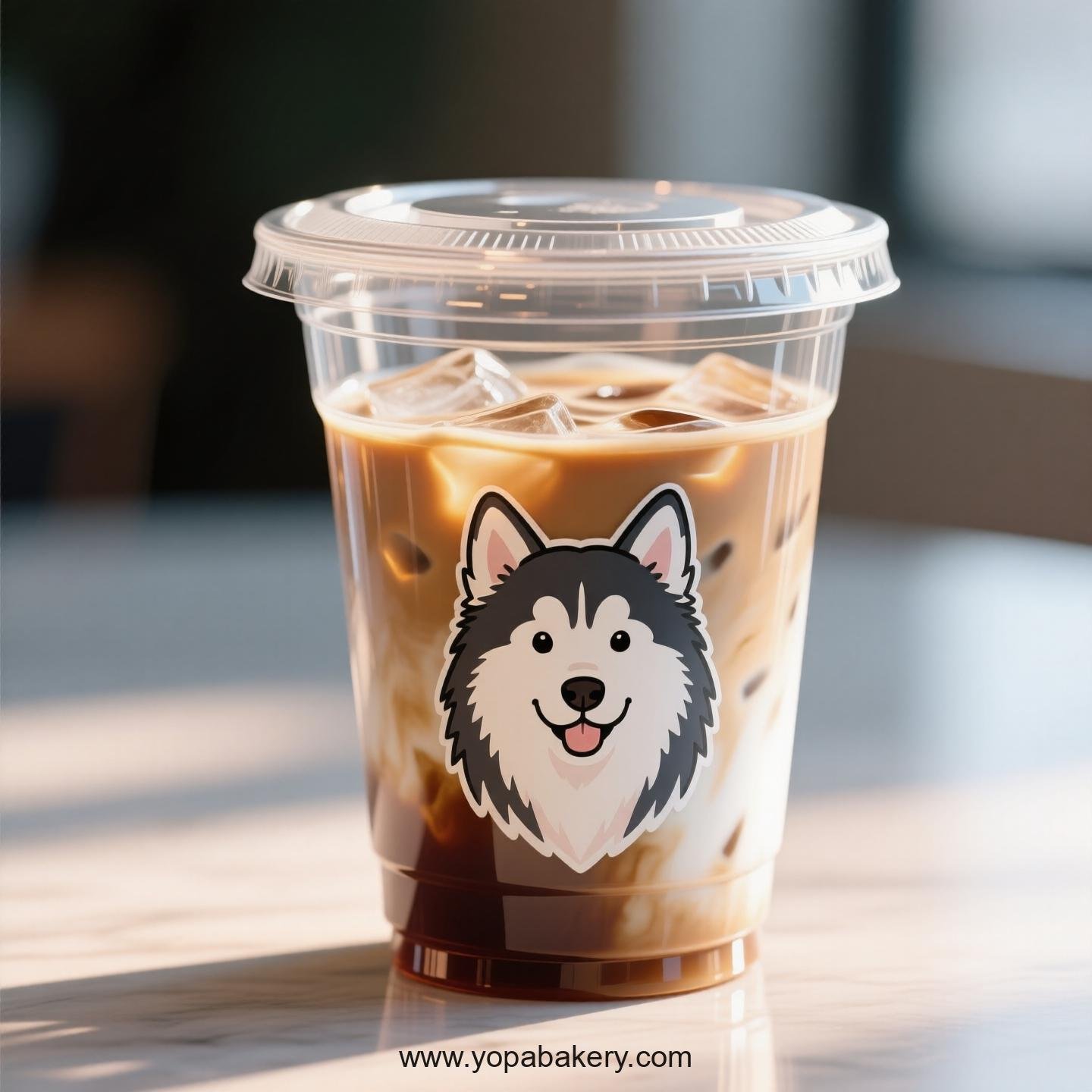 Alaskan Malamute Dog Themed Clear Plastic Cups - Disposable PP & PET Coffee Cups with Lids Alaskan Malamute Dog Themed Clear Plastic Cups - Disposable PP & PET Coffee Cups with Lids