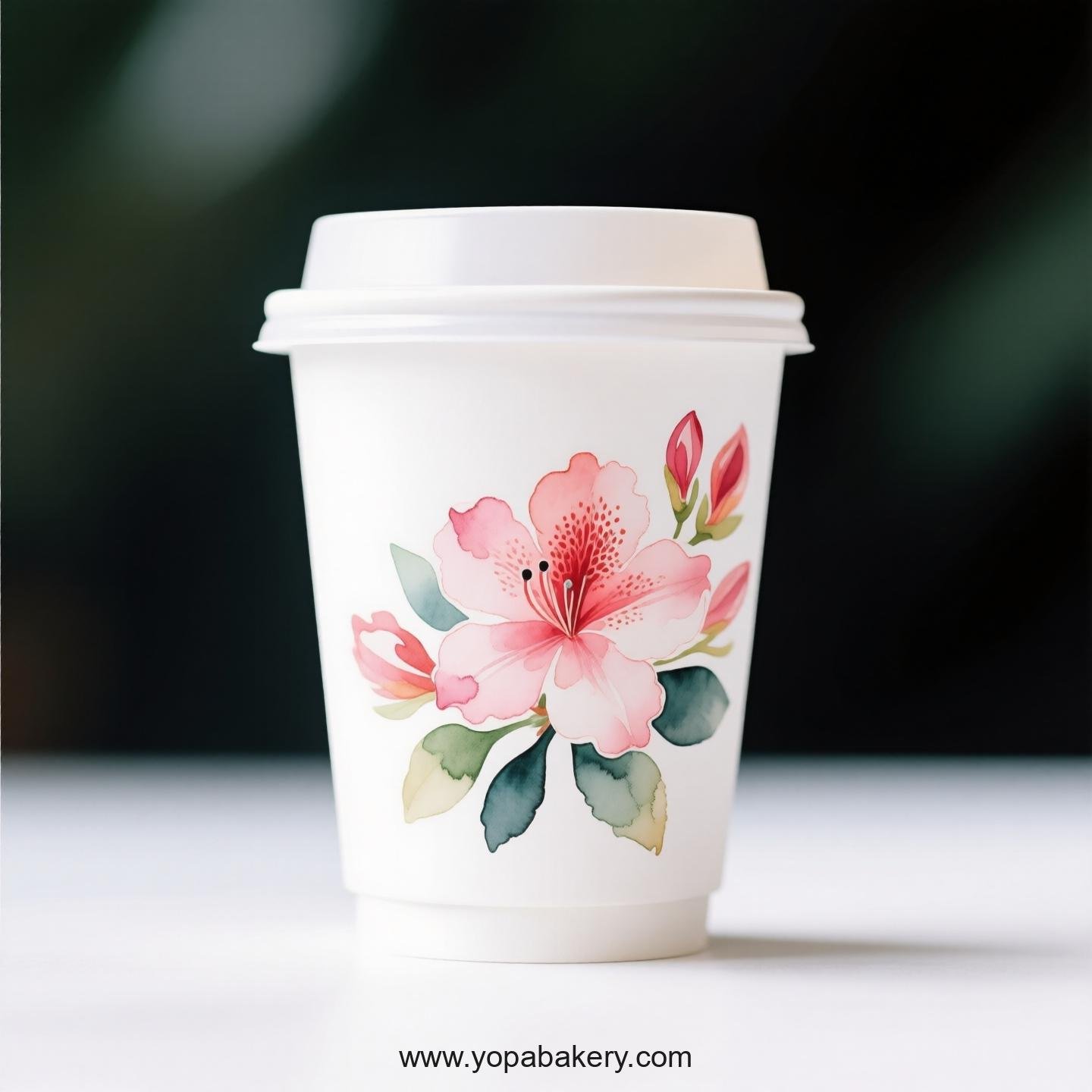 Azalea Themed Coffee Paper Cups Factory: Print Your Logo Here