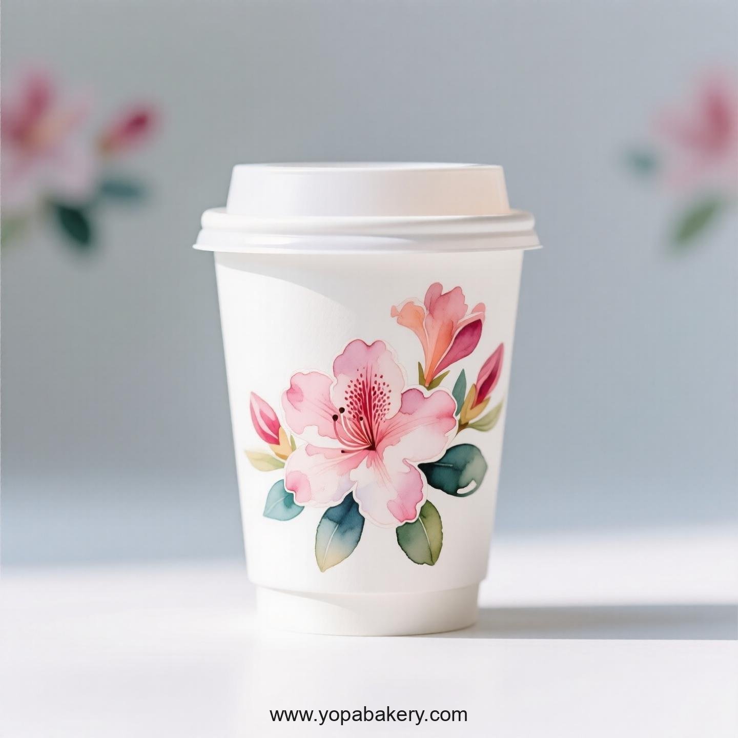 Azalea Themed Coffee Paper Cups Factory: Print Your Logo Here