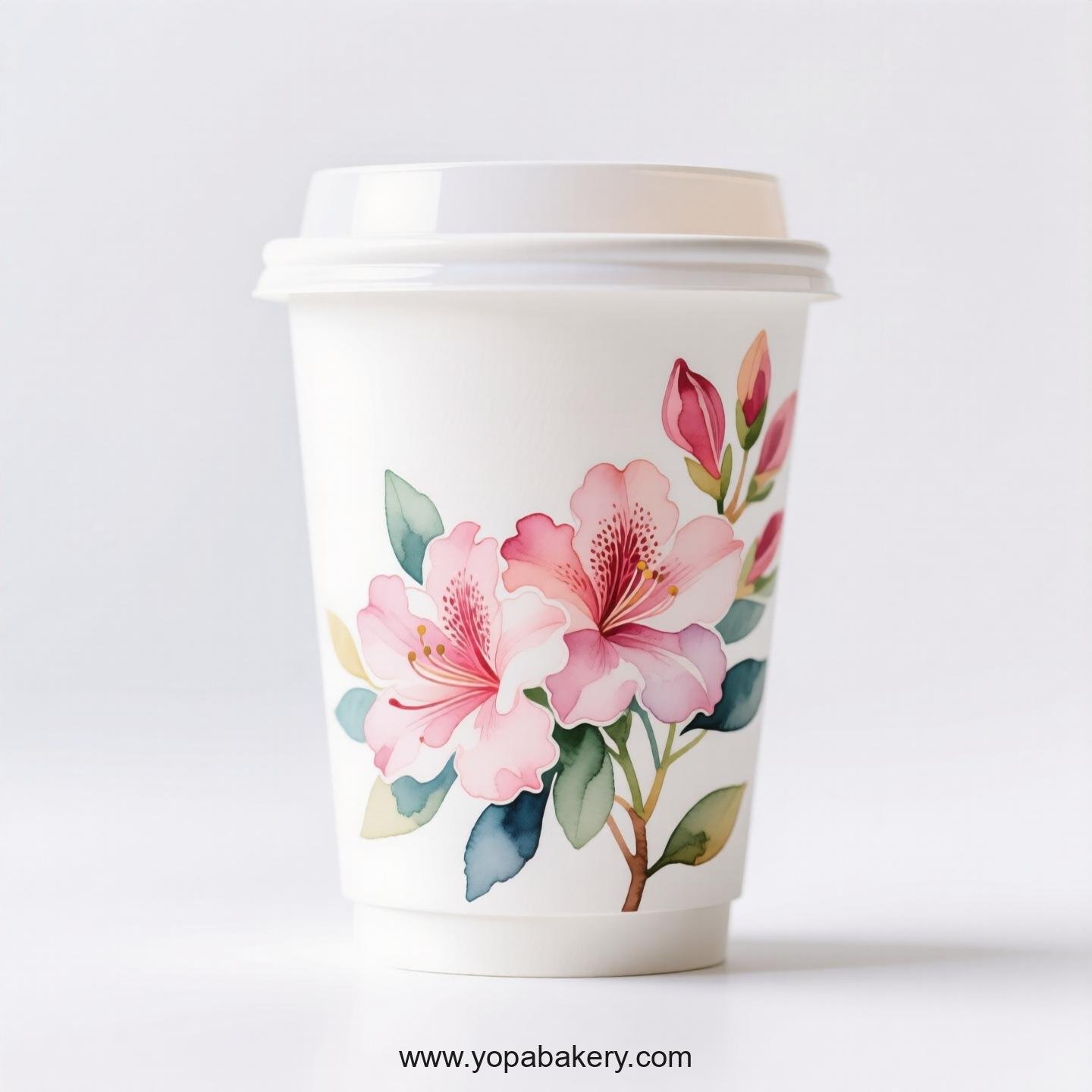 Azalea Themed Coffee Paper Cups Factory: Print Your Logo Here