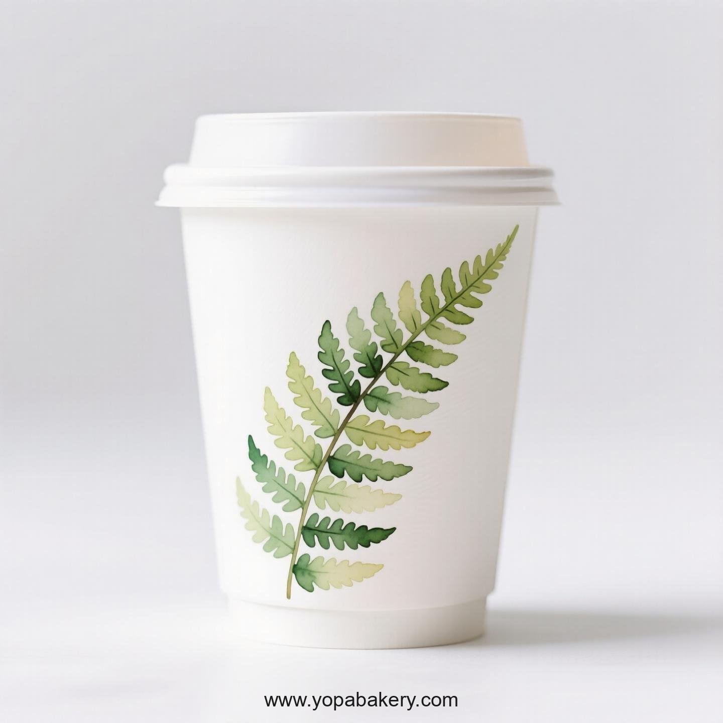 Disposable Boston Fern Themed Coffee Paper Cups Factory: 4-24 oz Custom Logo & Door to Door