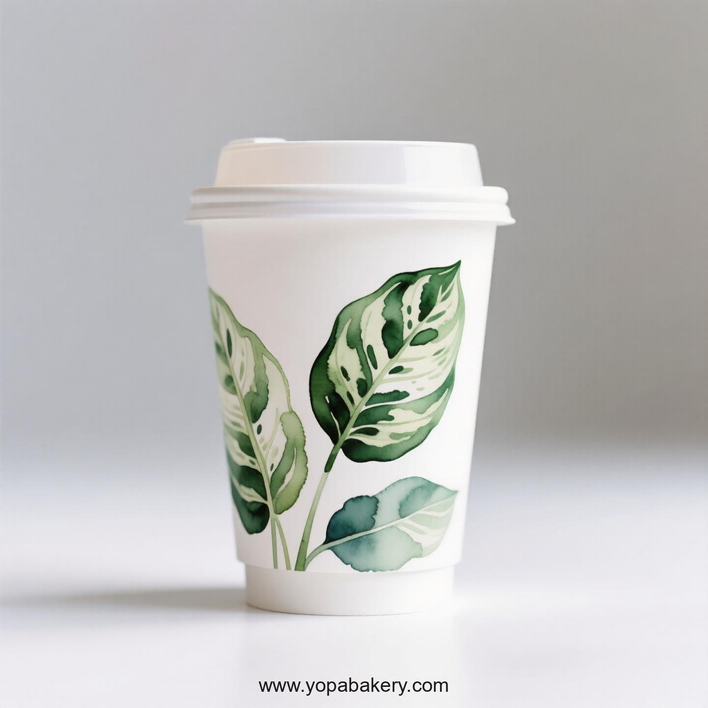 Disposable Calathea Themed Coffee Paper Cups Factory: Heat-Resistant Grip Disposable Calathea Themed Coffee Paper Cups Factory: Heat-Resistant Grip