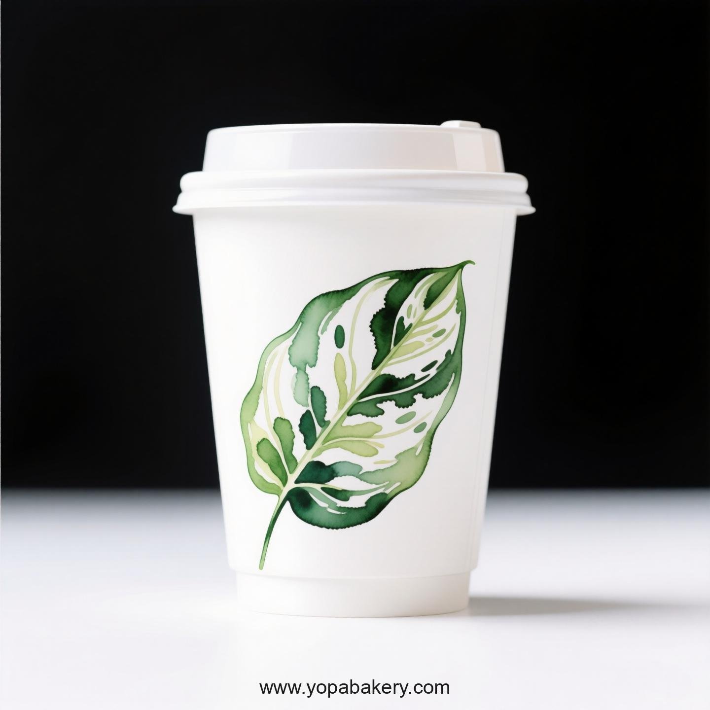 Disposable Calathea Themed Coffee Paper Cups Factory: Heat-Resistant Grip