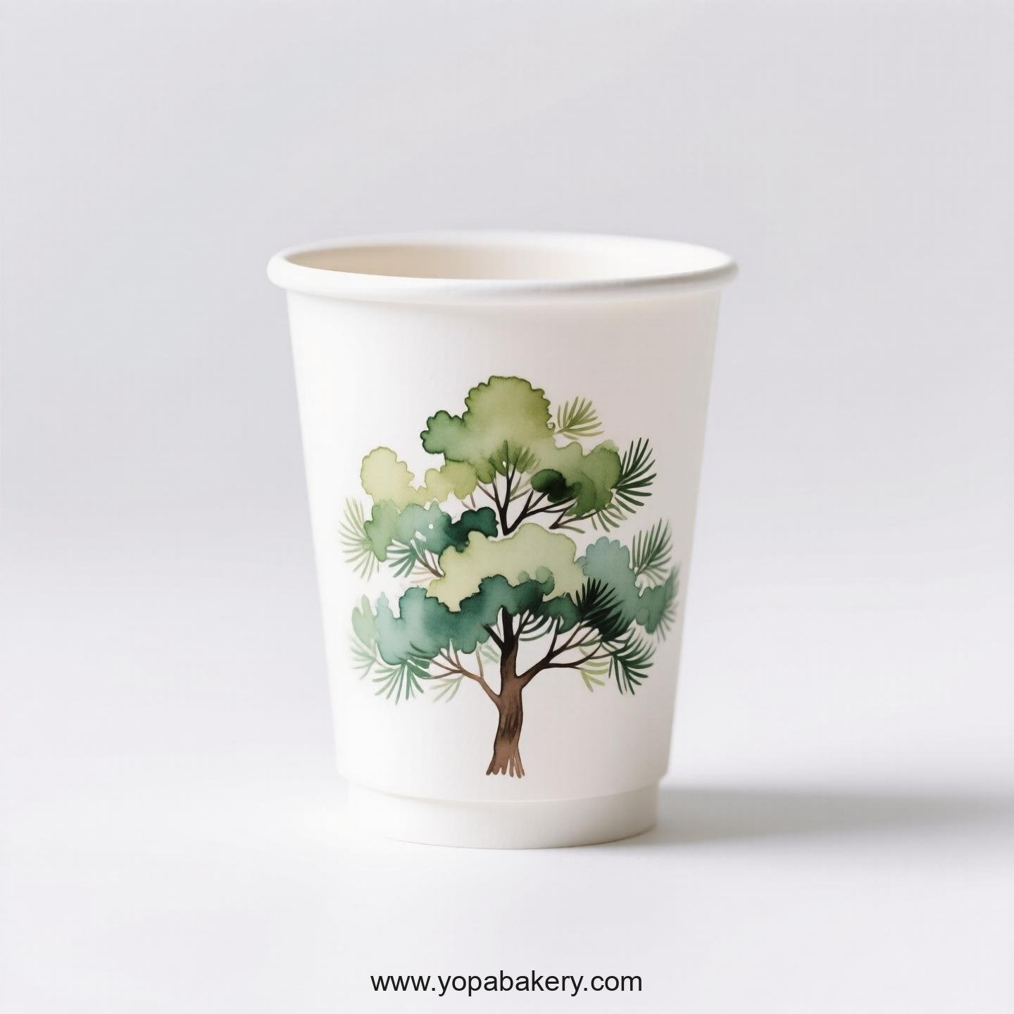Camphor Tree Design Coffee Paper Cups: Restaurant Quality