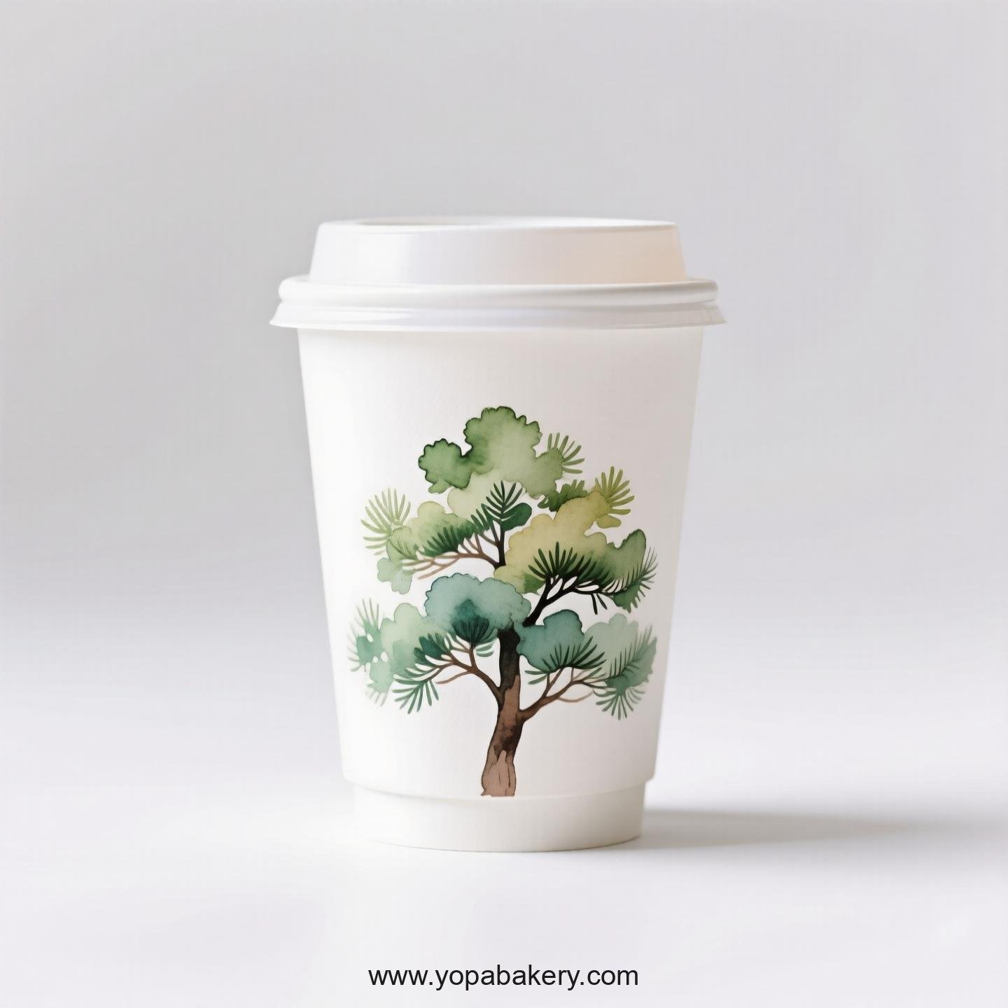 Camphor Tree Design Coffee Paper Cups: Restaurant Quality