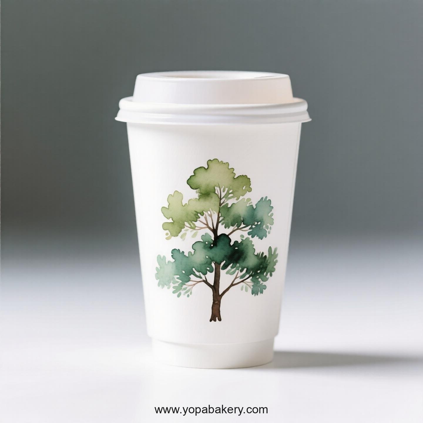 Camphor Tree Design Coffee Paper Cups: Restaurant Quality