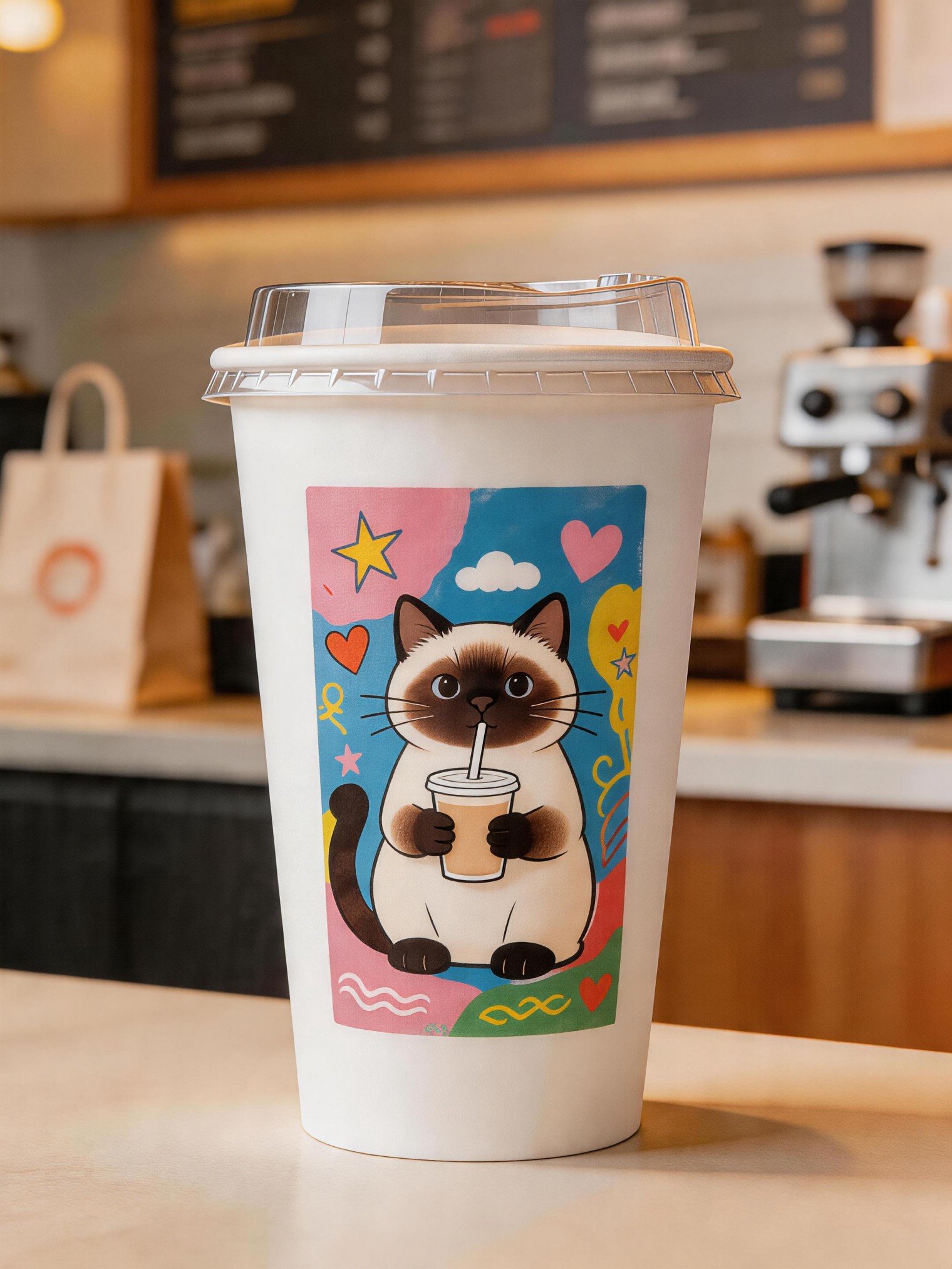 Custom Cat-Themed Coffee Cups: 8-16oz Single Wall Paper, Double Wall Paper Cup