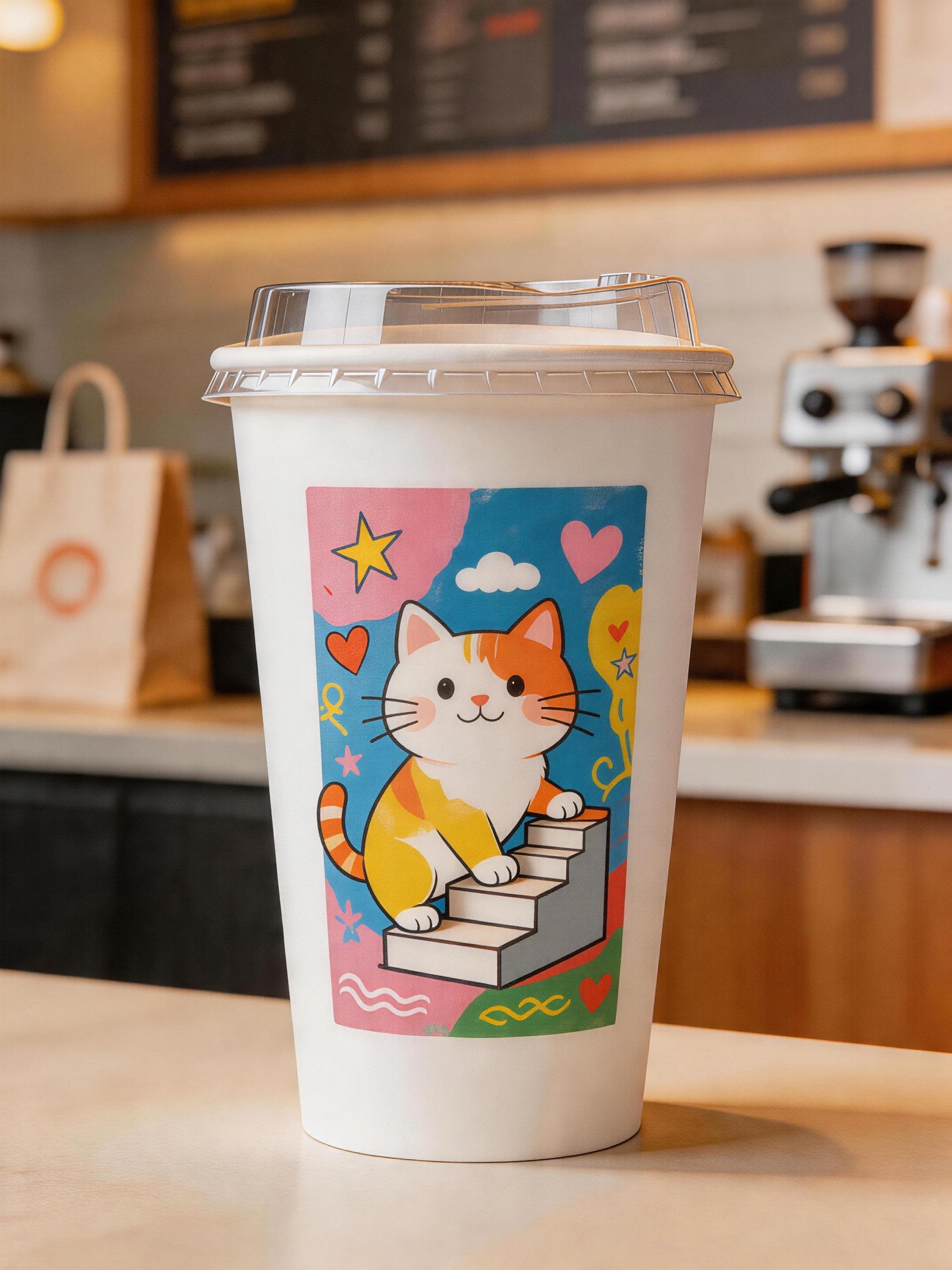 Custom Cat-Themed Coffee Cups: 8-16oz Single Wall Paper, Double Wall Paper Cup