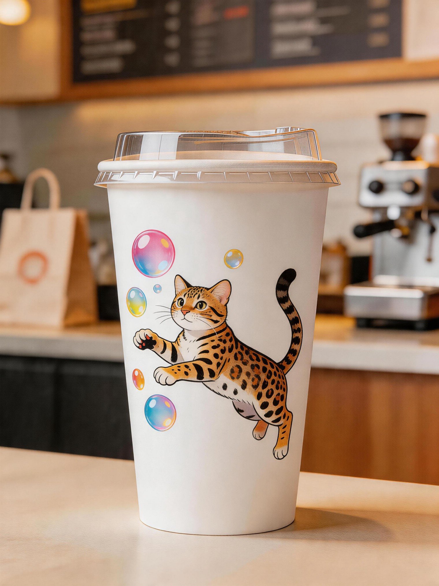 Custom Cat-Themed Coffee Cups: 8-16oz Single Wall Paper, Double Wall Paper Cup