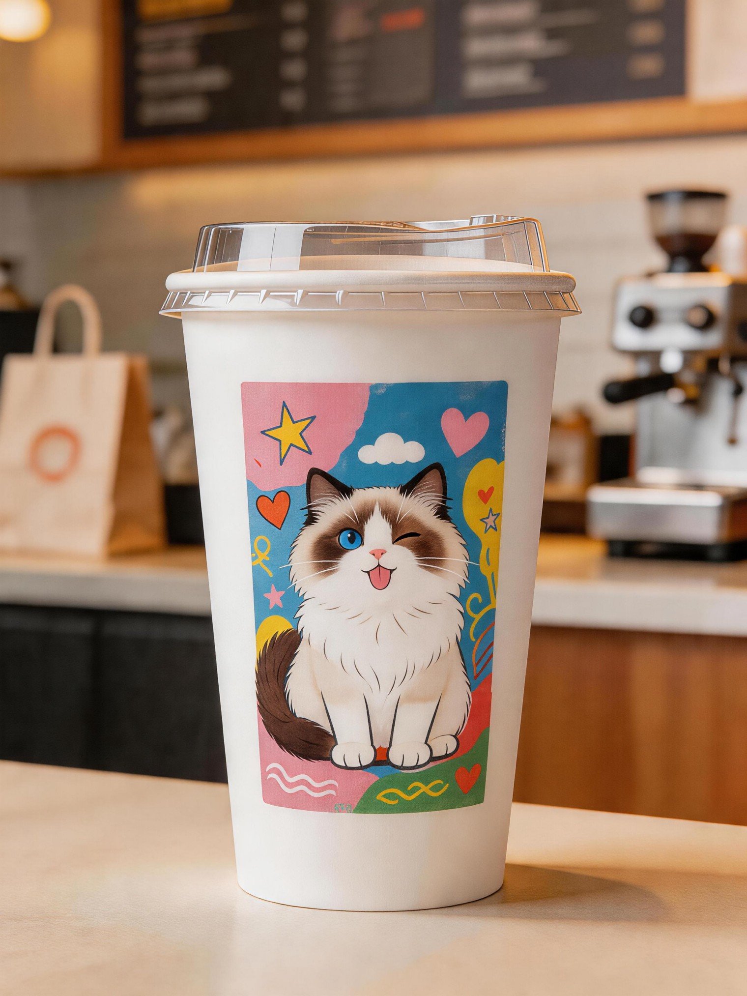 Custom Cat-Themed Coffee Cups: 8-16oz Single Wall Paper, Double Wall Paper Cup