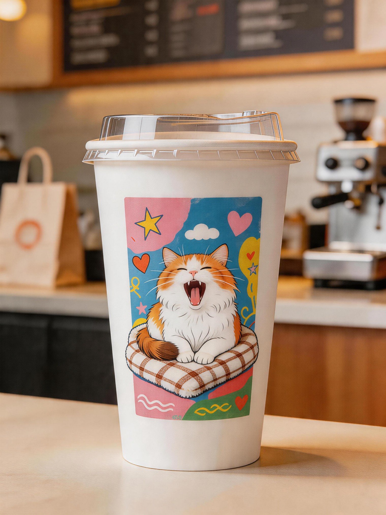 Custom Cat-Themed Coffee Cups: 8-16oz Single Wall Paper, Double Wall Paper Cup